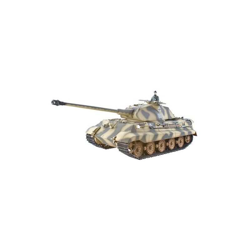 CHAR IR 2.4GHZ 1/16 KING TIGER COMPLET METAL + (BRUIT/FUMEE)