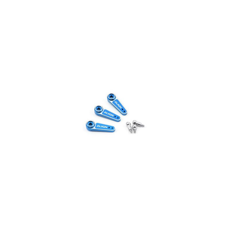 HSP61013 - Palonnier D6FF alu simple servo DS5 DS6 ALIGN et servo Futaba (3 pcs) - TREX 600E ALIGN