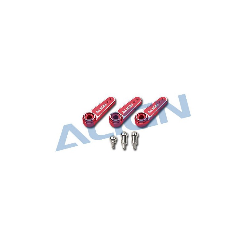 HSP61014 - Palonnier D6FJ alu simple pour servo JR (3 pcs)-  TREX 600E ALIGN