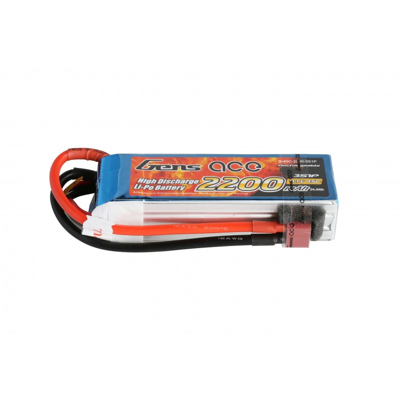 Lipo Gens Ace 2200mAh 11.1V 55C 3S1P