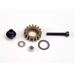 Pignon moteur acier 16 dents + vis/rondelle/ecrou