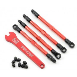 Biellettes Alu anodisées rouge réglables Traxxas E-Revo 1/16 VXL