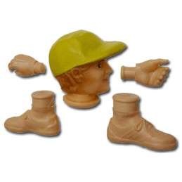 Tête + mains +pieds pilote planeur 1/5