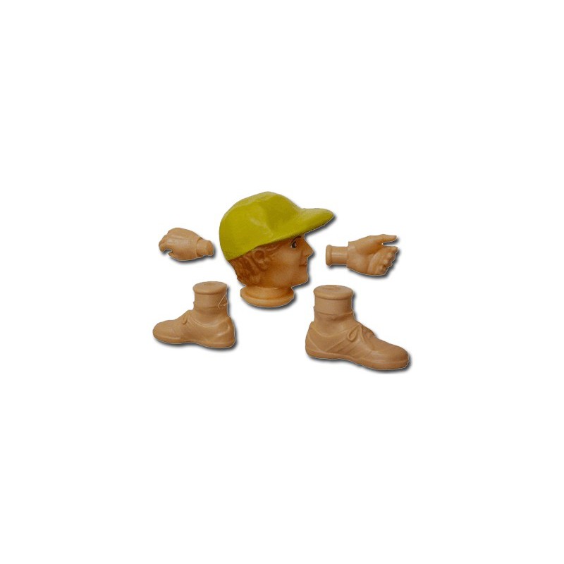 Tête + mains +pieds pilote planeur 1/5
